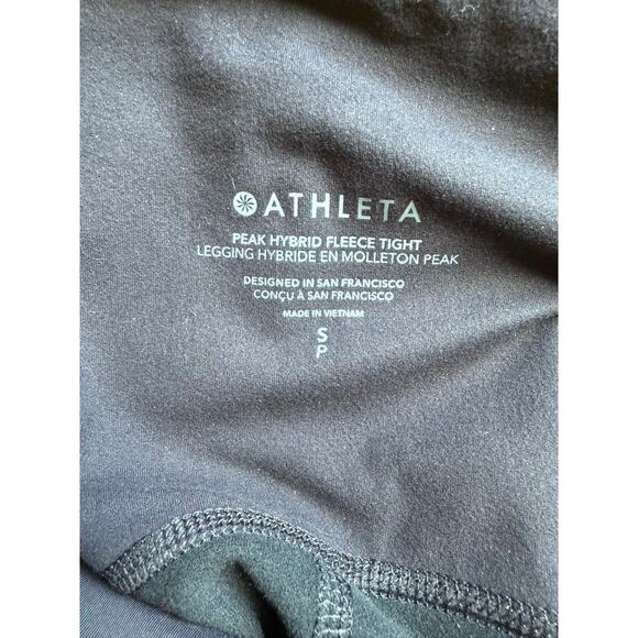 $108 New Athleta Peak Hybrid Fleece Tight - Black - Small - Picture 10 of 10